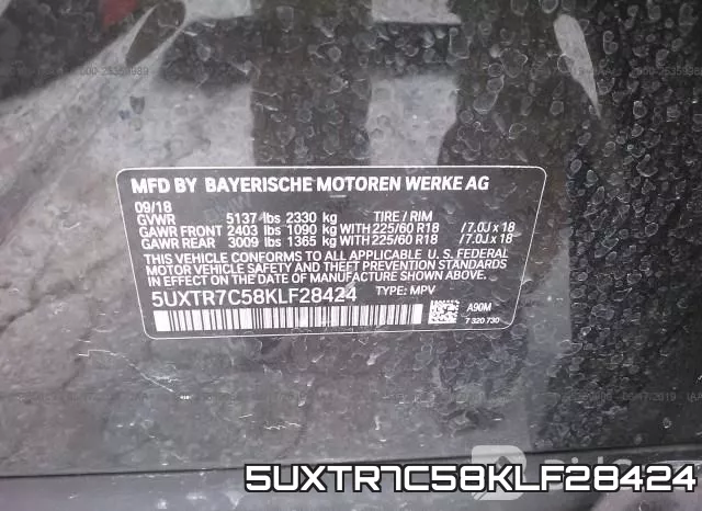 5UXTR7C58KLF28424