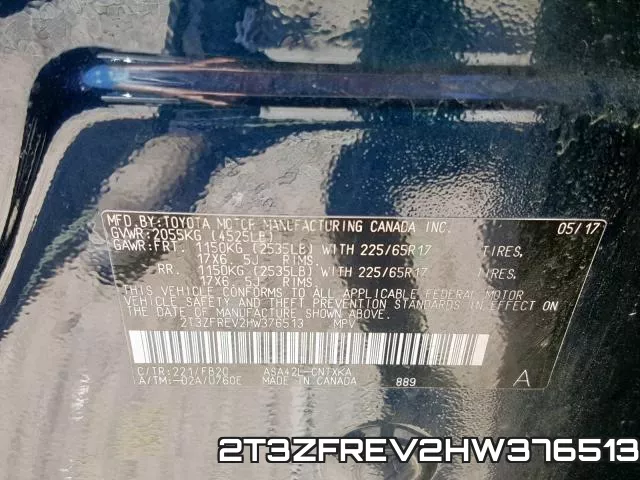 2T3ZFREV2HW376513