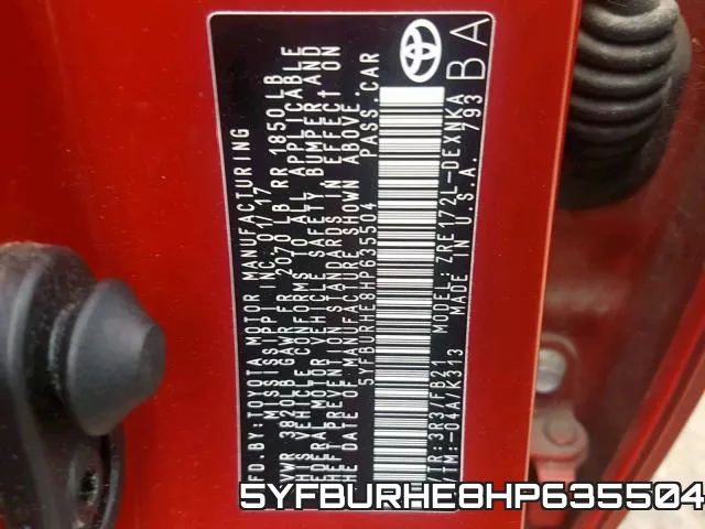5YFBURHE8HP635504