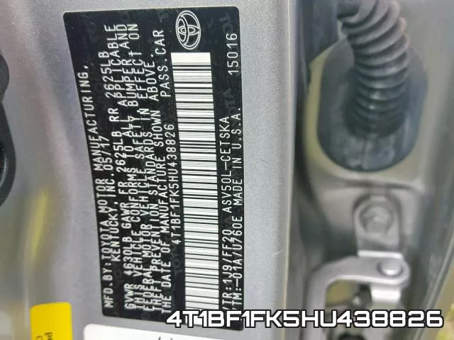 4T1BF1FK5HU438826