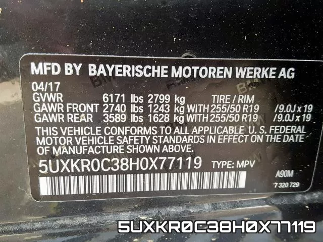 5UXKR0C38H0X77119