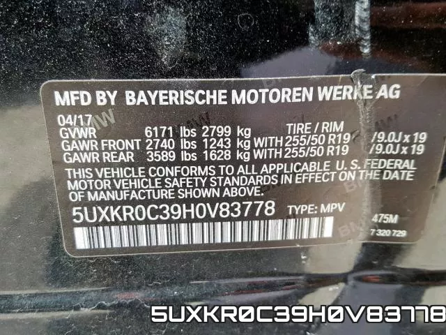 5UXKR0C39H0V83778