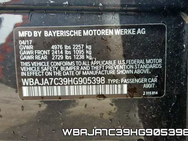 WBAJA7C39HG905398