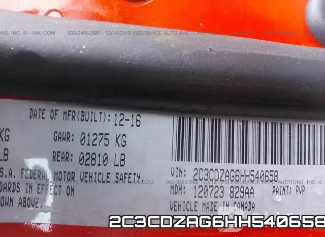 2C3CDZAG6HH540658