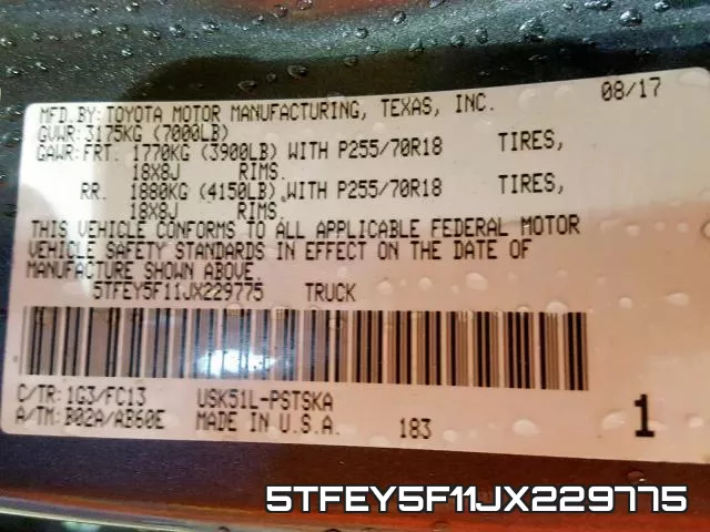 5TFEY5F11JX229775