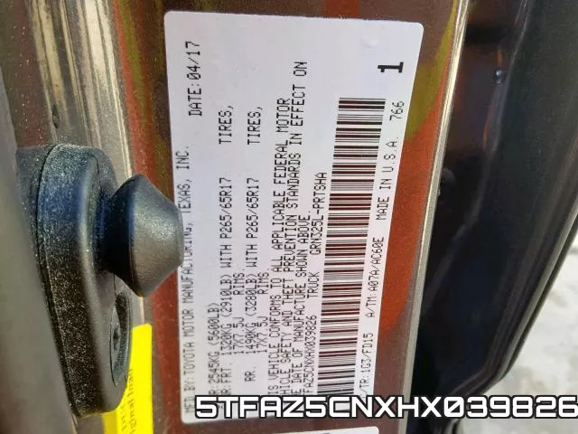 5TFAZ5CNXHX039826