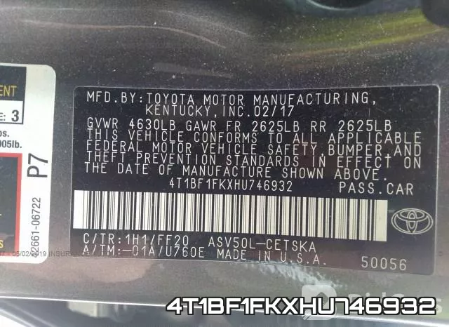 4T1BF1FKXHU746932