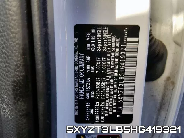 5XYZT3LB5HG419321