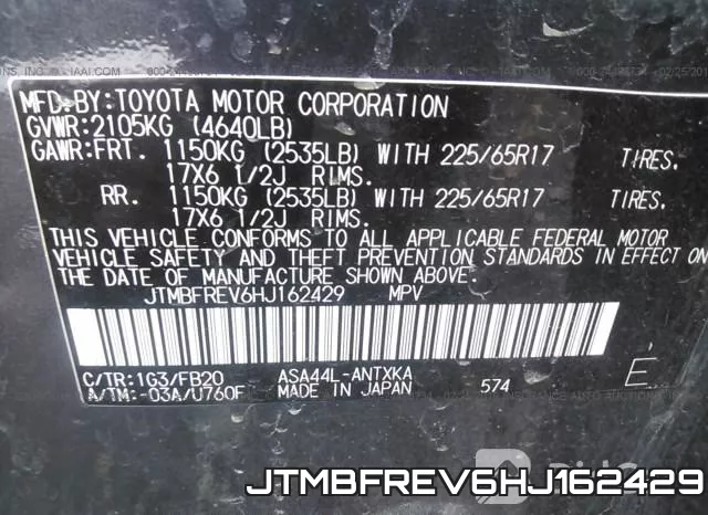 JTMBFREV6HJ162429