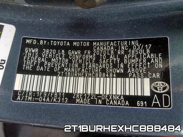 2T1BURHEXHC888484
