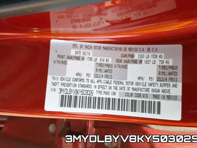 3MYDLBYV8KY503029