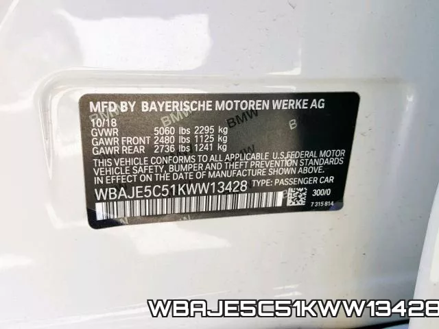 WBAJE5C51KWW13428