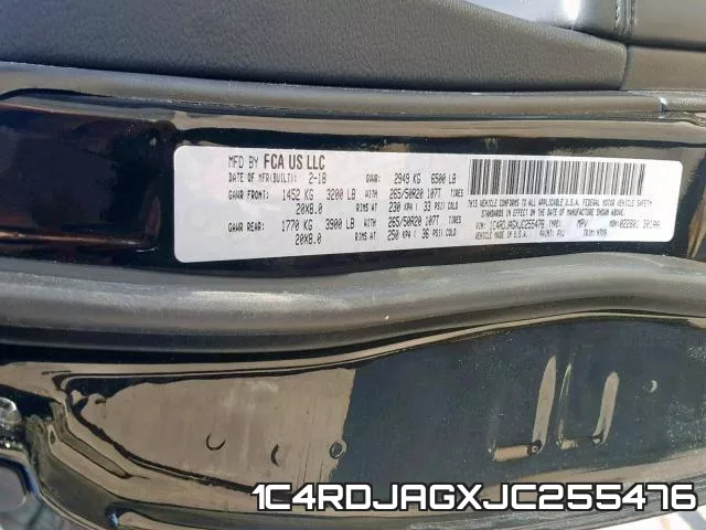 1C4RDJAGXJC255476