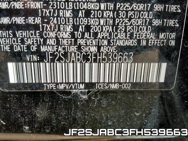 JF2SJABC3FH539663