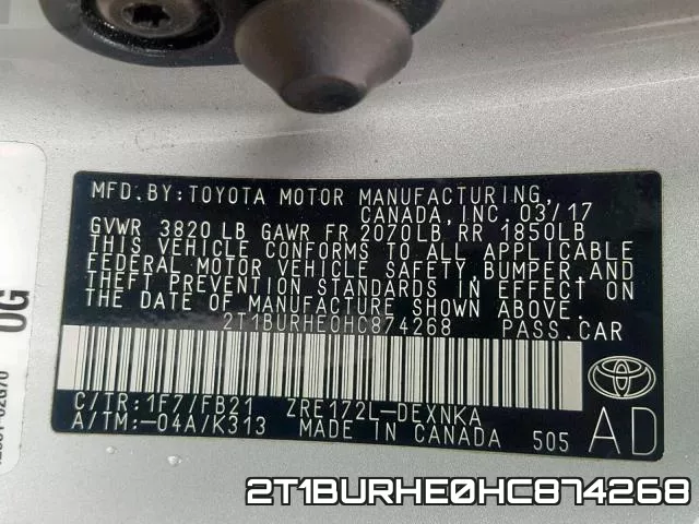 2T1BURHE0HC874268