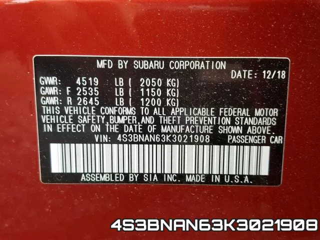 4S3BNAN63K3021908