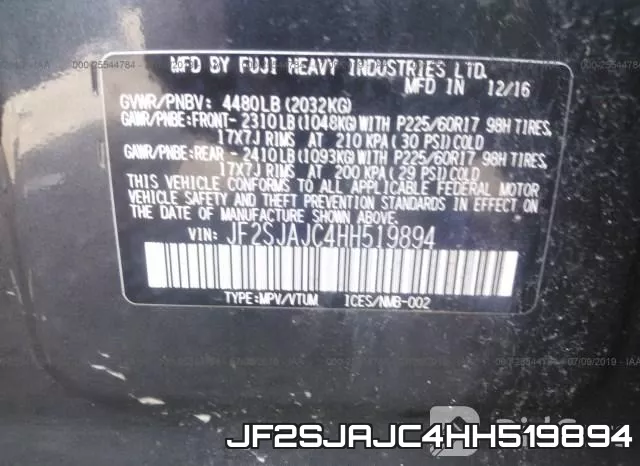 JF2SJAJC4HH519894