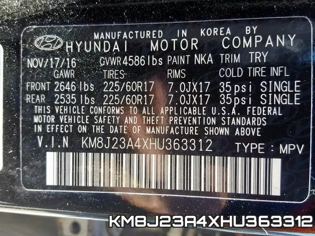 KM8J23A4XHU363312