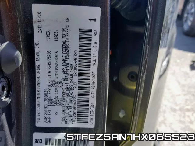 5TFCZ5AN7HX065523