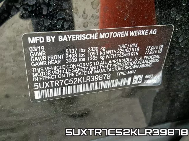 5UXTR7C52KLR39878