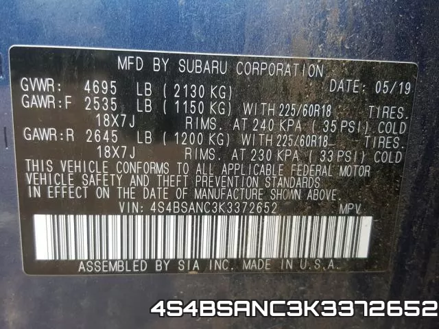 4S4BSANC3K3372652