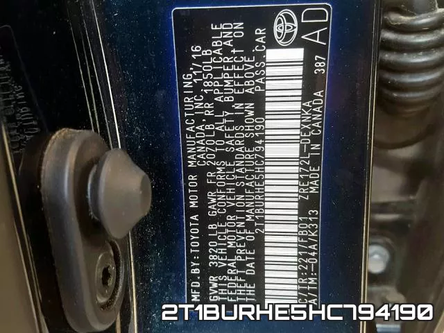 2T1BURHE5HC794190