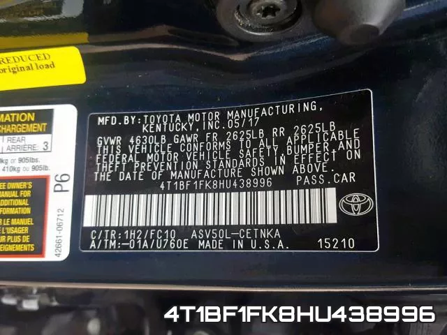 4T1BF1FK8HU438996