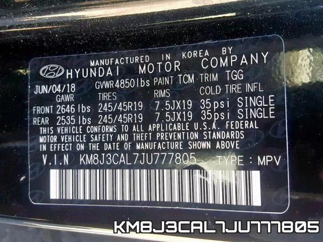KM8J3CAL7JU777805