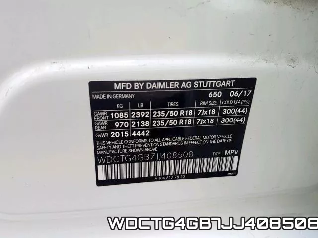 WDCTG4GB7JJ408508