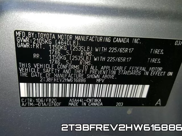 2T3BFREV2HW616886
