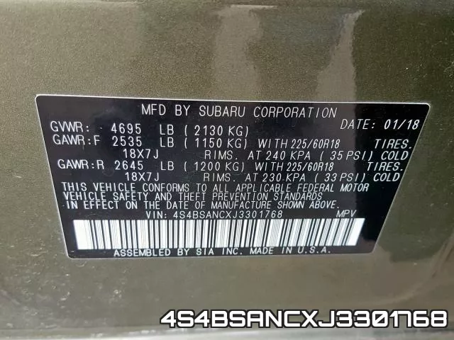 4S4BSANCXJ3301768
