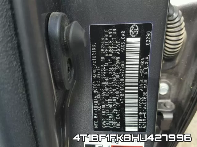 4T1BF1FK8HU427996