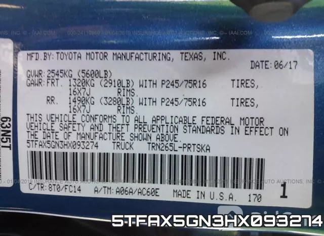5TFAX5GN3HX093274