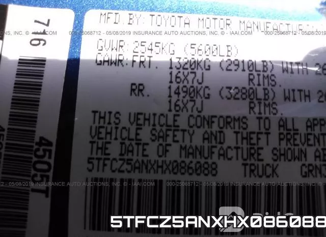 5TFCZ5ANXHX086088