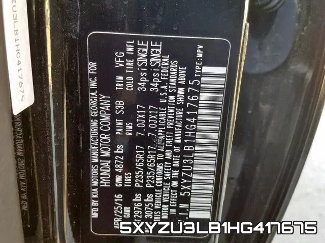 5XYZU3LB1HG417675