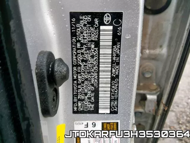 JTDKARFU3H3530364