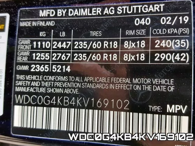 WDC0G4KB4KV169102