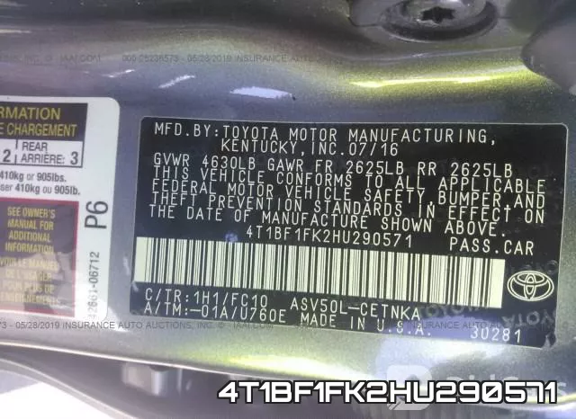 4T1BF1FK2HU290571