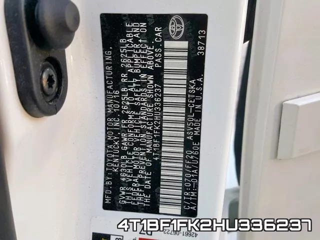 4T1BF1FK2HU336237