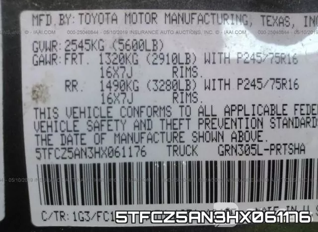 5TFCZ5AN3HX061176