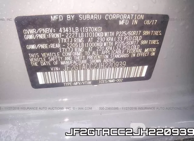 JF2GTACC2JH220939