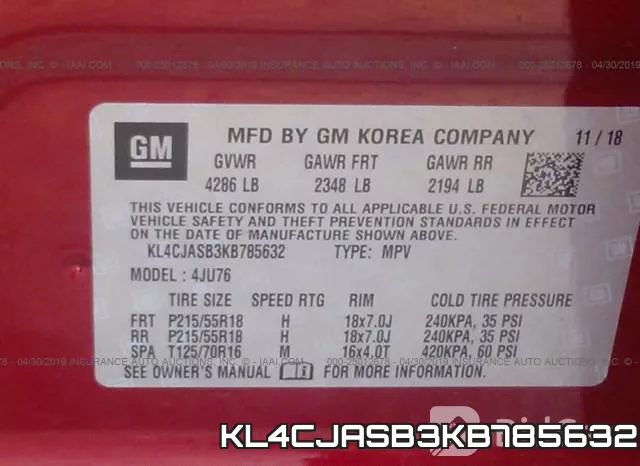 KL4CJASB3KB785632
