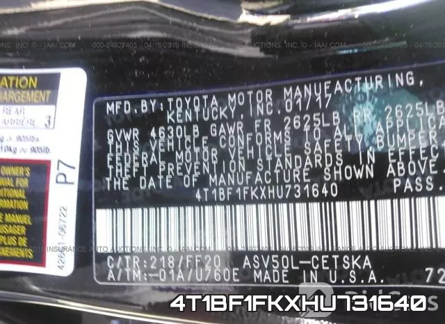 4T1BF1FKXHU731640