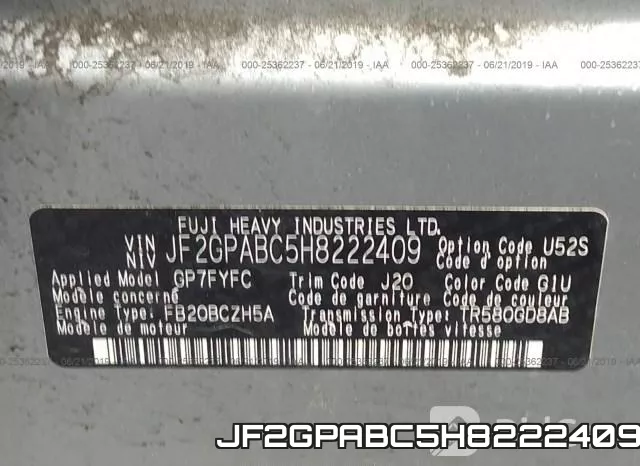 JF2GPABC5H8222409