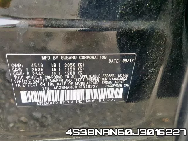 4S3BNAN60J3016227