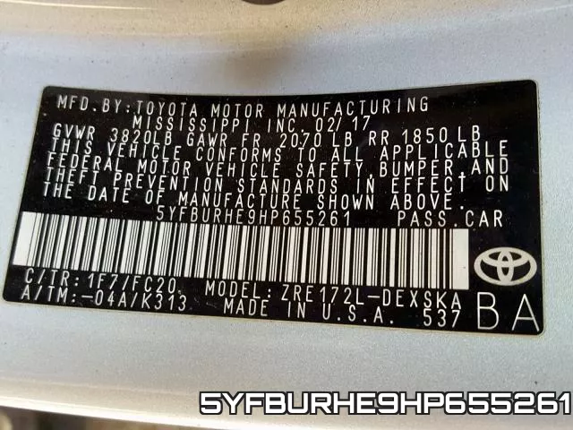 5YFBURHE9HP655261