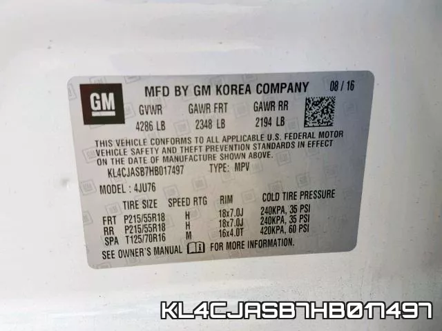 KL4CJASB7HB017497