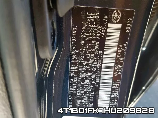 4T1BD1FK7HU209828