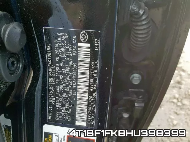 4T1BF1FK8HU398399