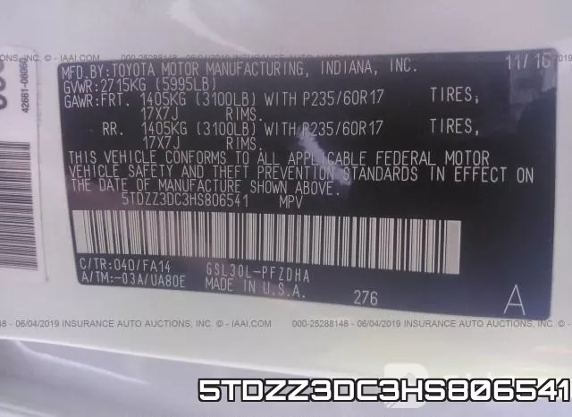 5TDZZ3DC3HS806541
